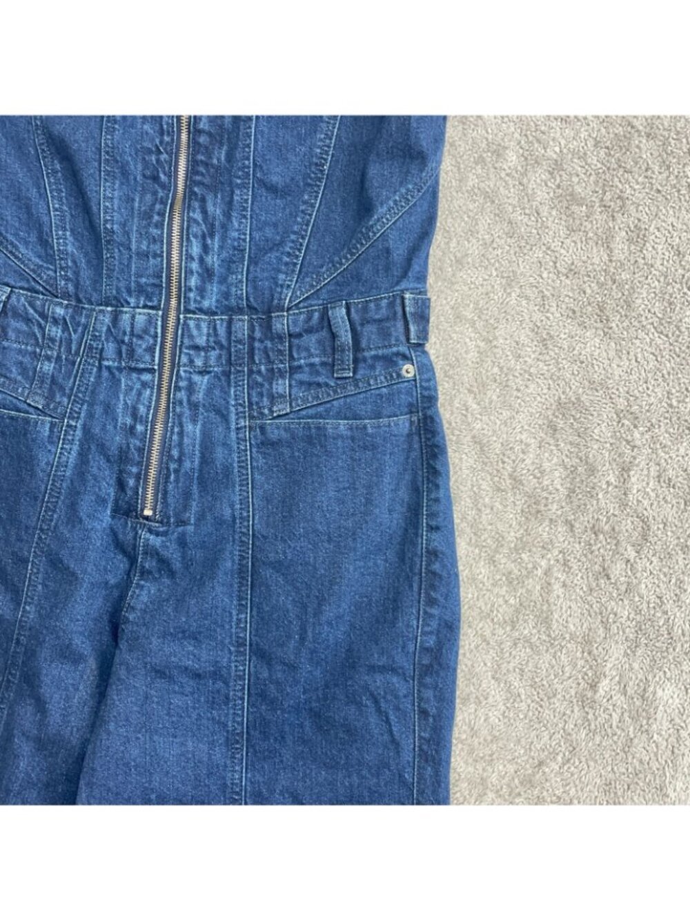 NWT Universal Thread Women's 8 Denim Jumpsuit Sleeveless Zip Front Blue J1747 - Picture 11 of 13